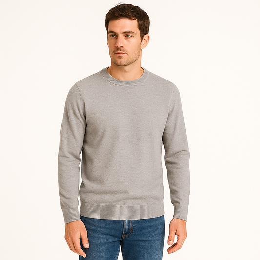 Lucas - Men’s Crew Neck Lightweight Sweater With Ribbed Cuffs