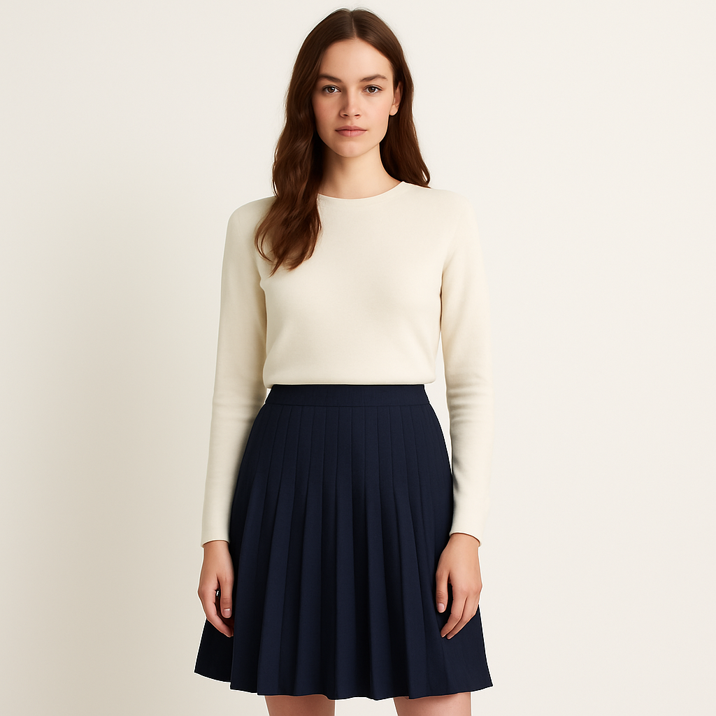 Chloe - Women’s A Line Skirt With Pleated Design