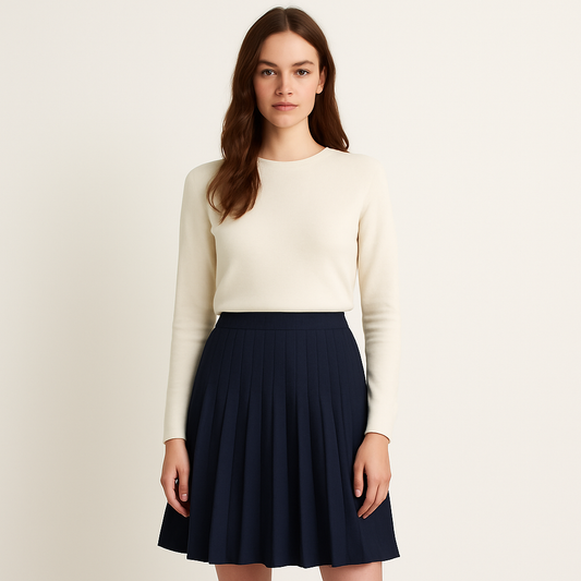 Chloe - Women’s A Line Skirt With Pleated Design
